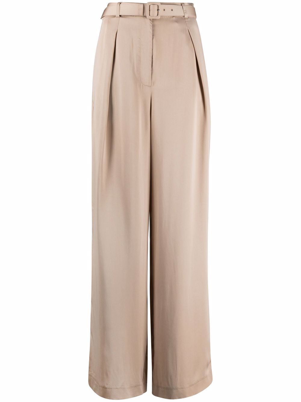 Belted wide-leg trousers - Neutrals