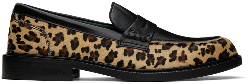 VINNY's Beige & Black Townee Penny Loafers
