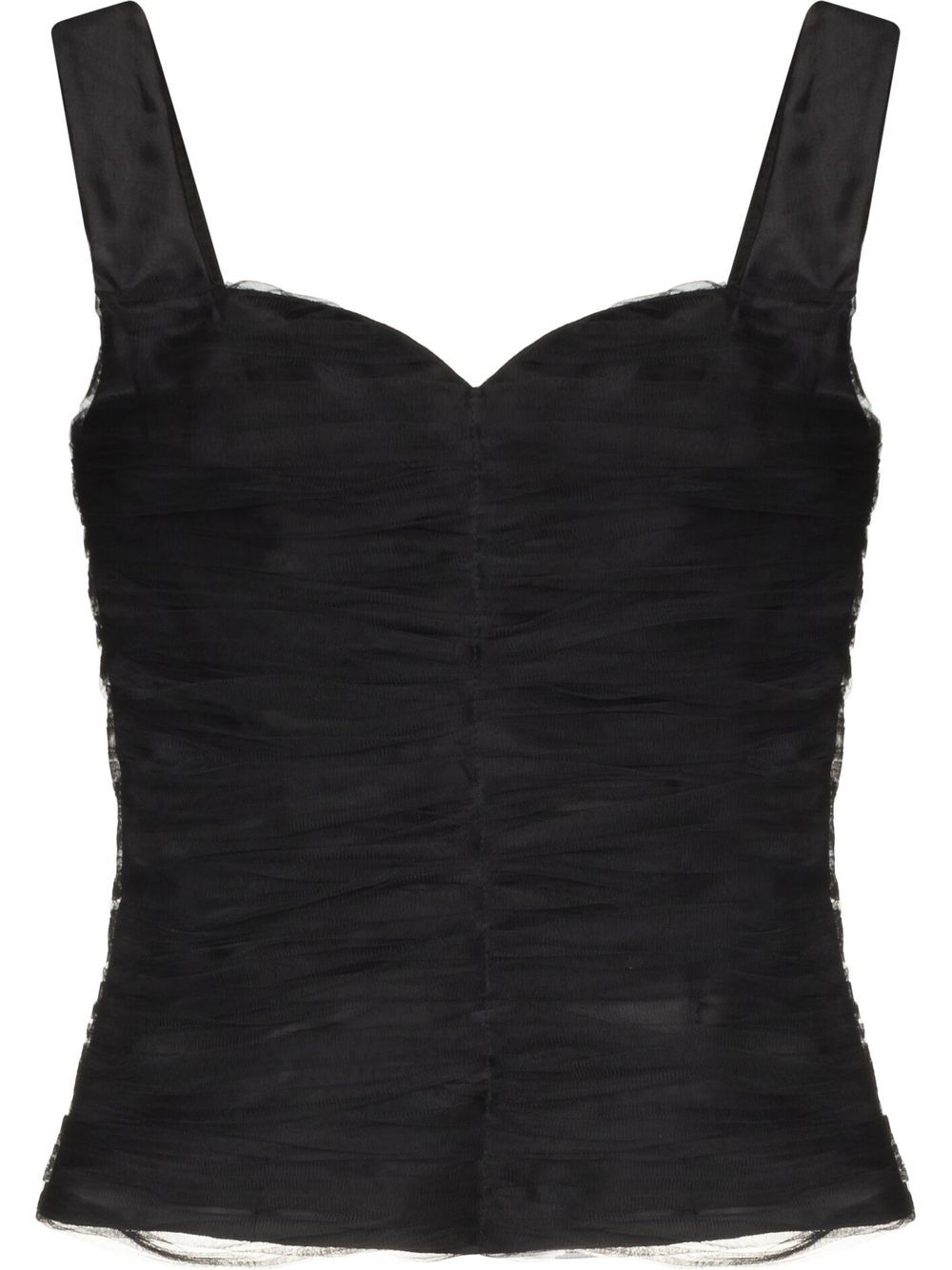 Draped corset-style top - Black