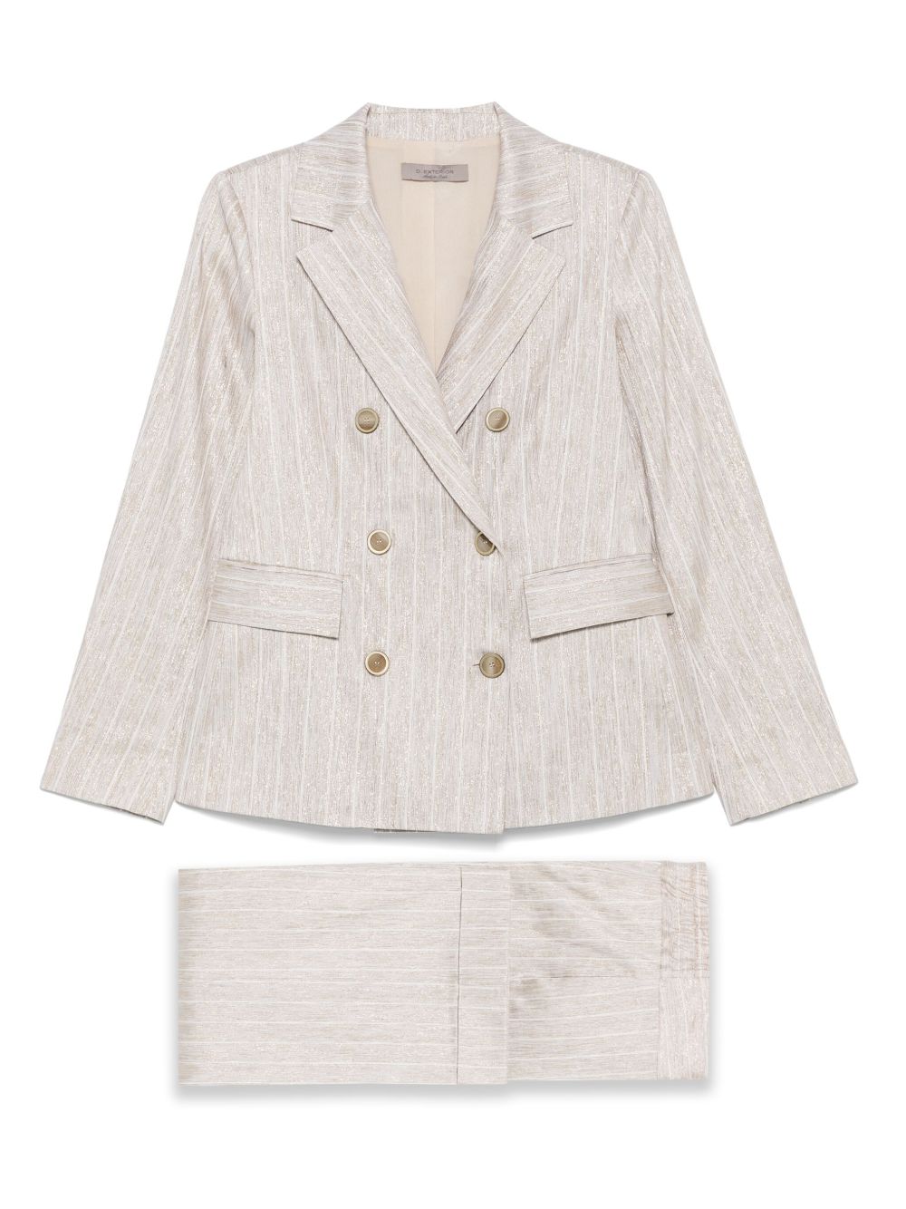D.Exterior pinstripe suit - Neutrals