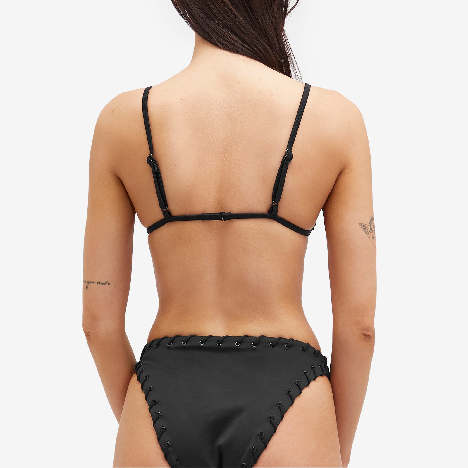 Women's Whip Stitch Cheeky Bikini Bottoms in Black