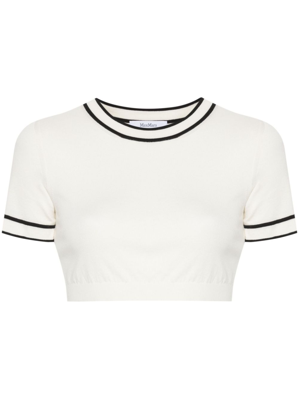 Fine-knit cropped top - Brown
