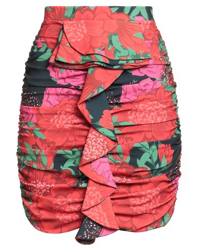 Woman Mini skirt Red Size 6 Polyester, Elastane