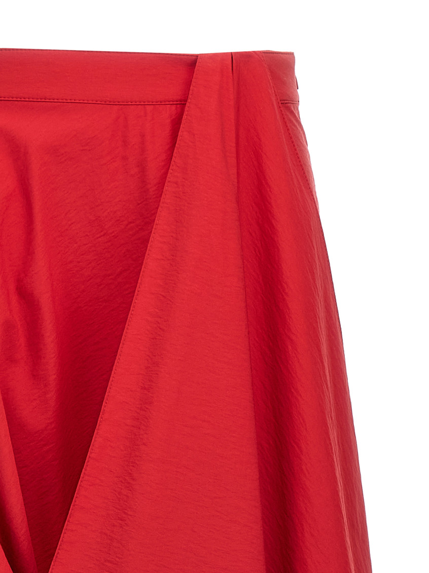 Bubble hem maxi skirt - Red