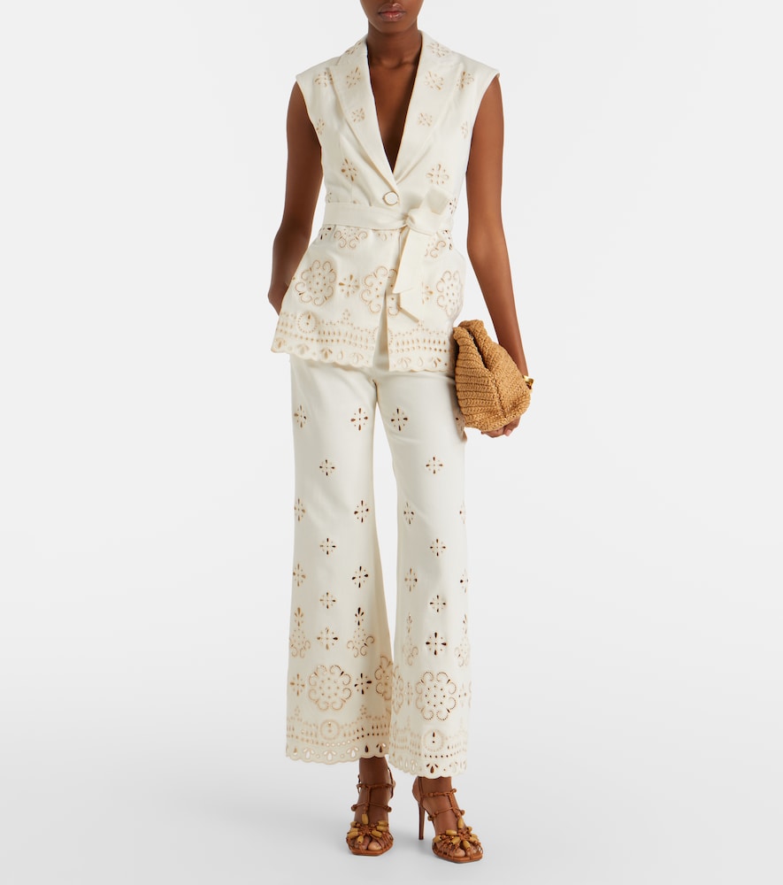 Townes eyelet cotton twill vest