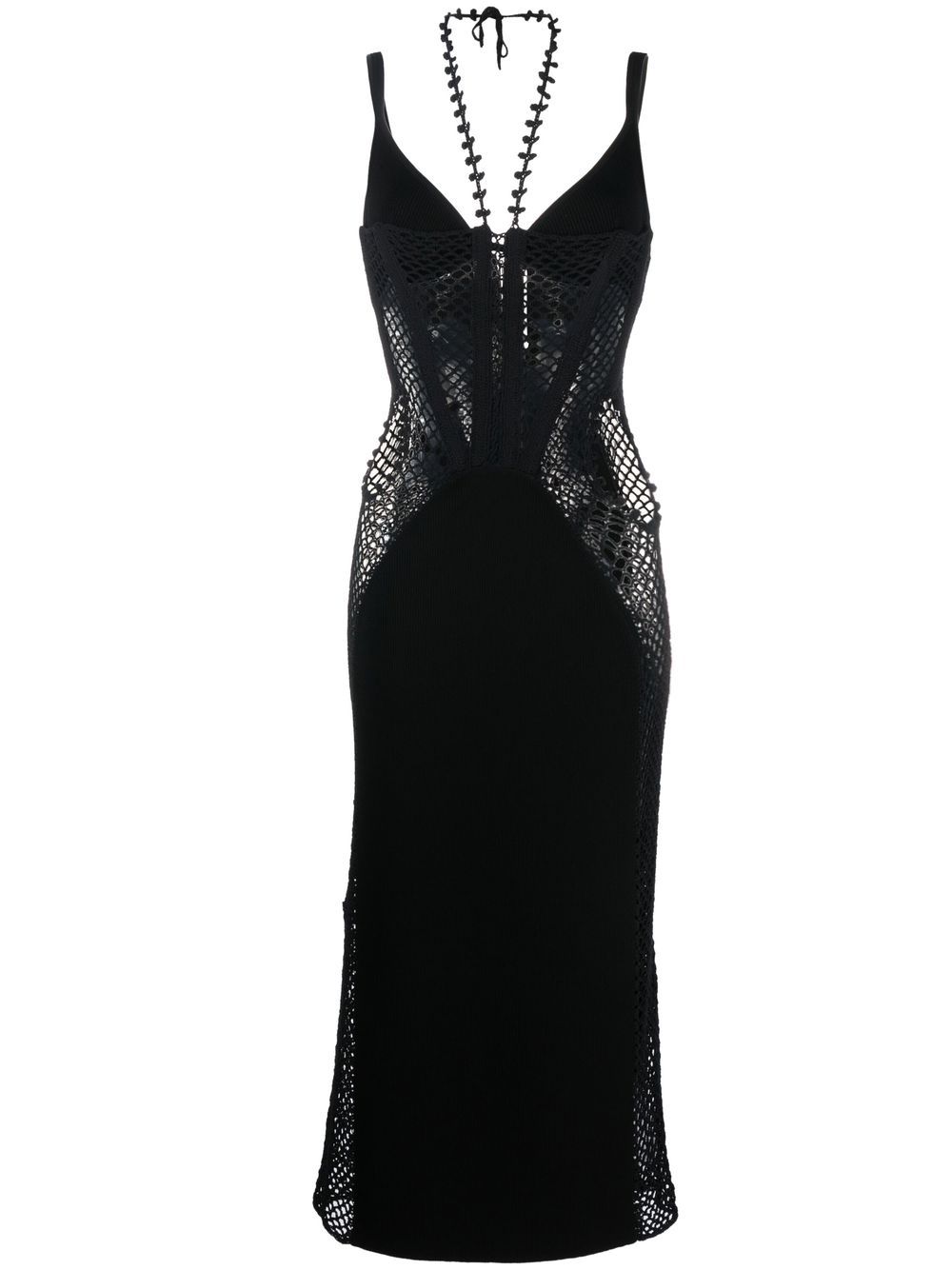 Coral crochet cut-out dress - Black