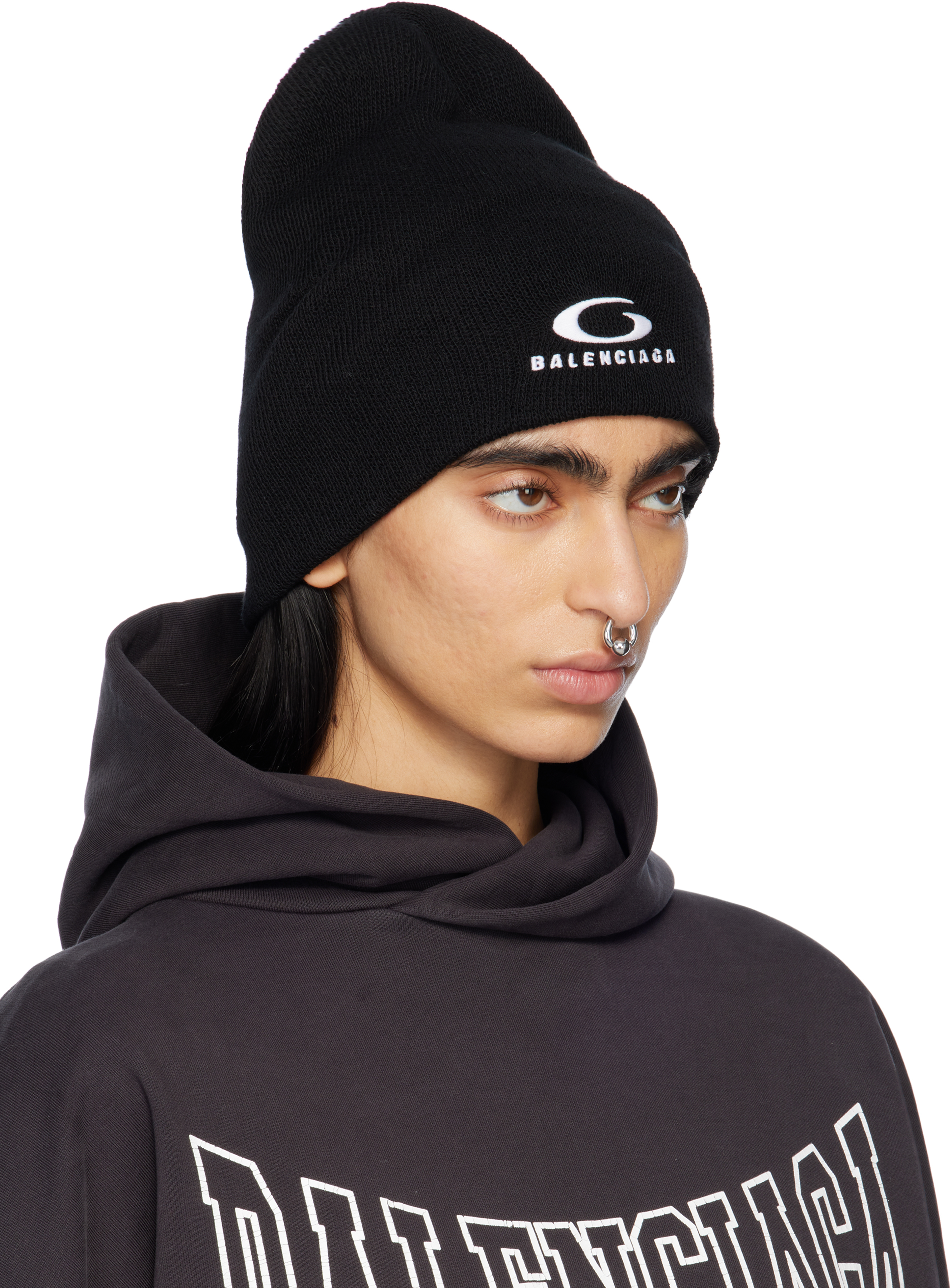 Balenciaga ブラック Loop Sports Icon ビーニー