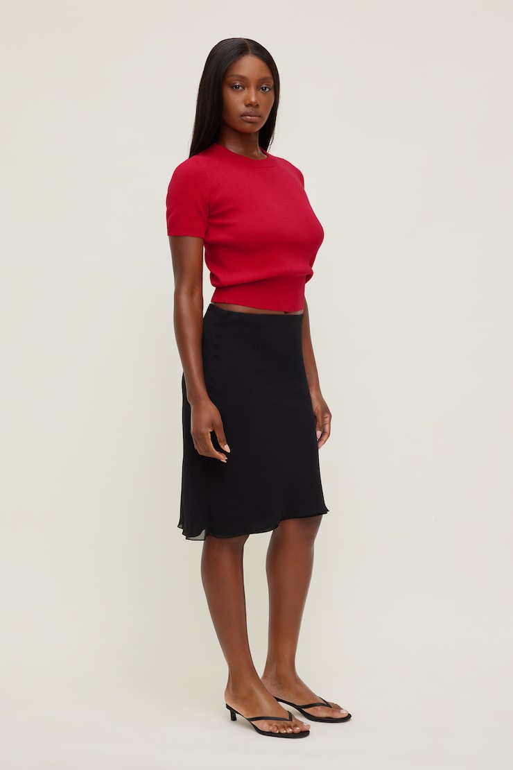 Clara Short Sleeve Sweater - Red - Women Clothing