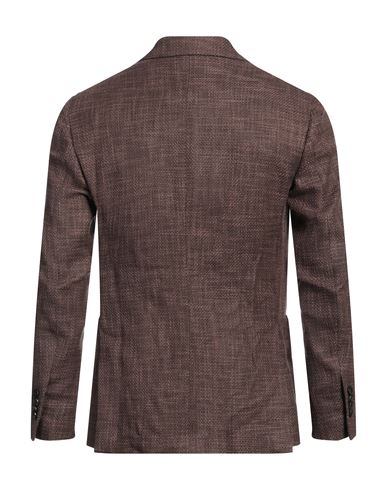 Man Blazer Chocolate brown Size 36 Wool, Cotton, Silk, Linen
