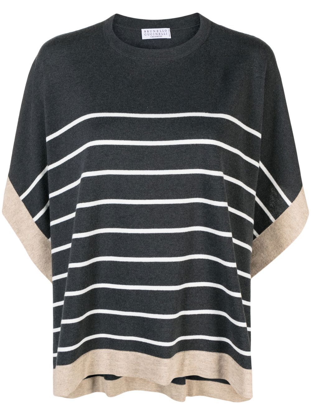 Striped sleeveless top - Grey