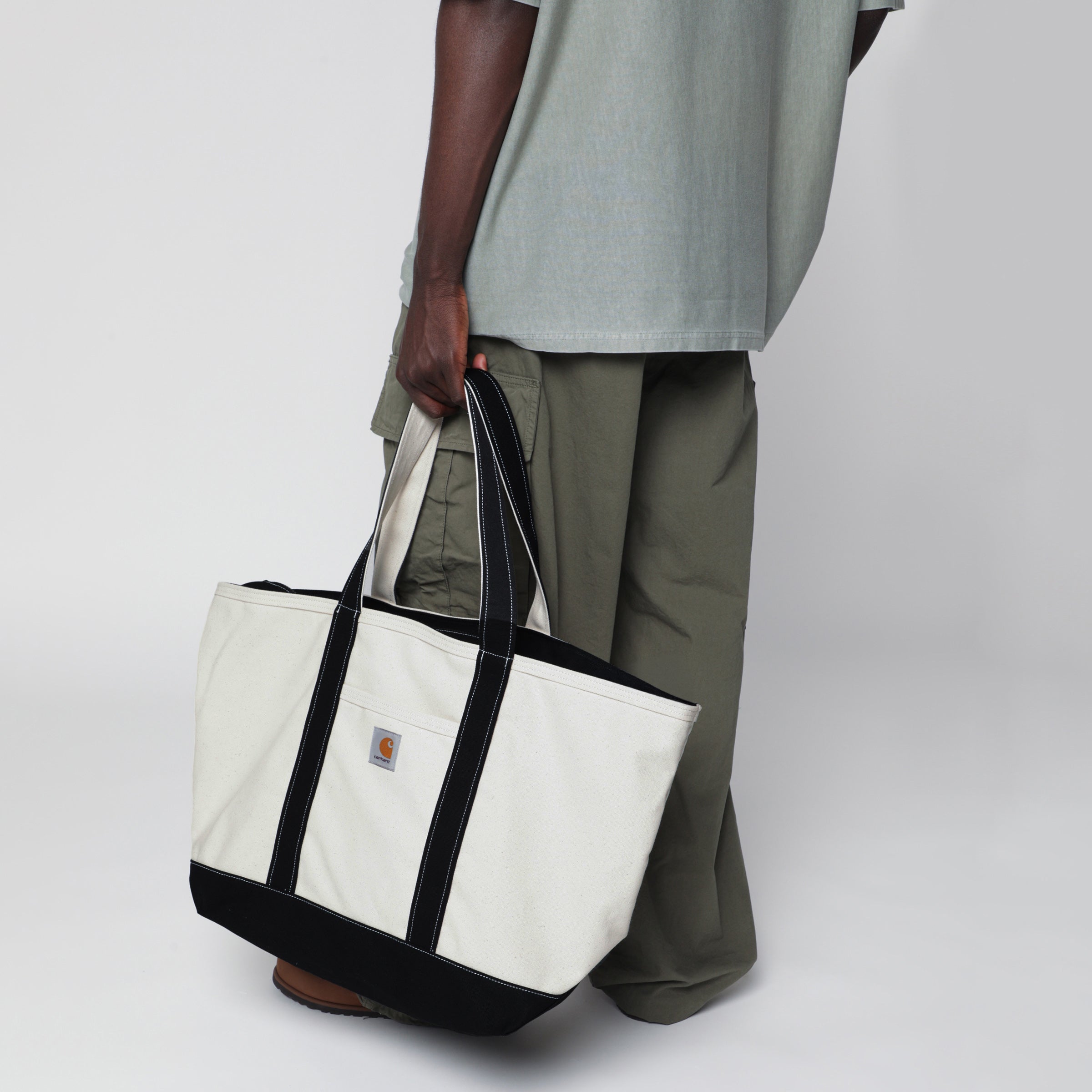 Canvas Beach Tote canvas in natural/black