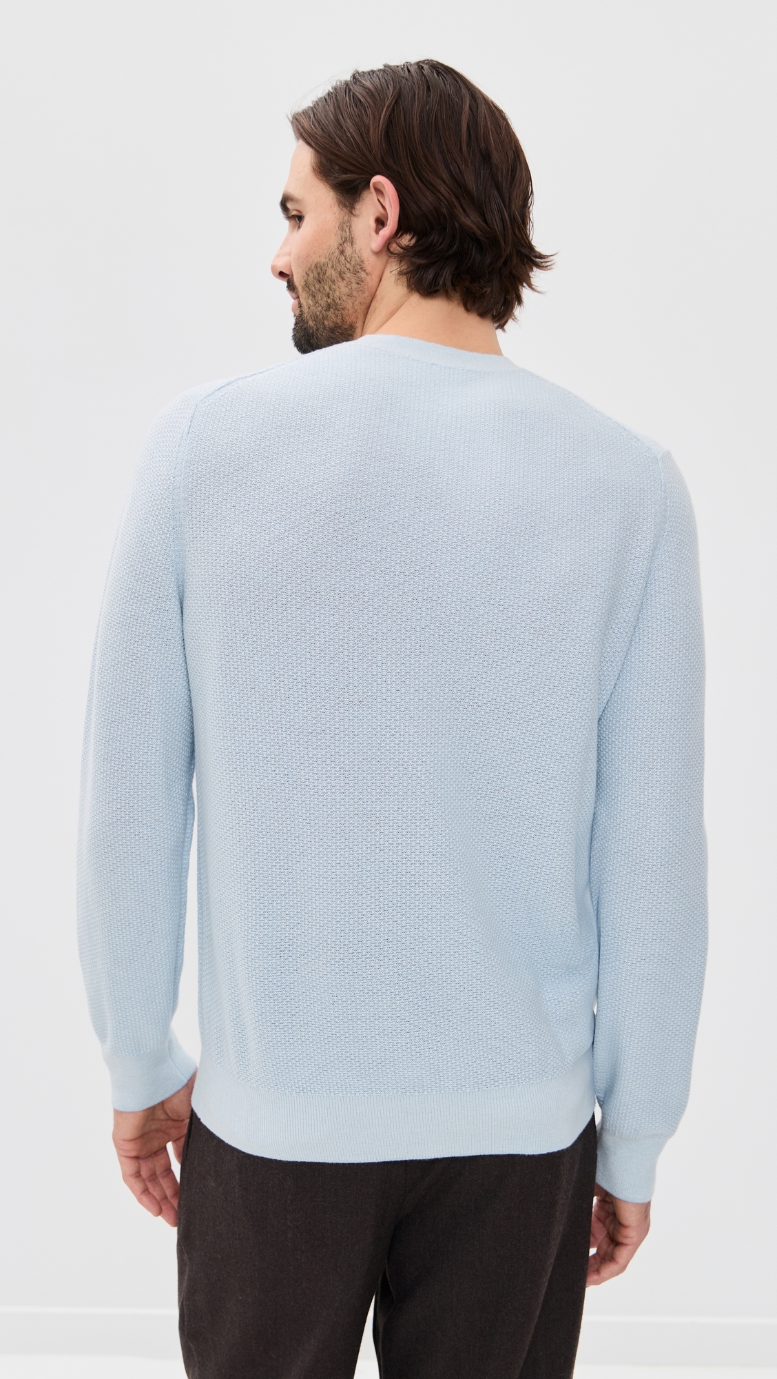 Geo Jacquard Crew Sweater Whitecap/Classic Cream