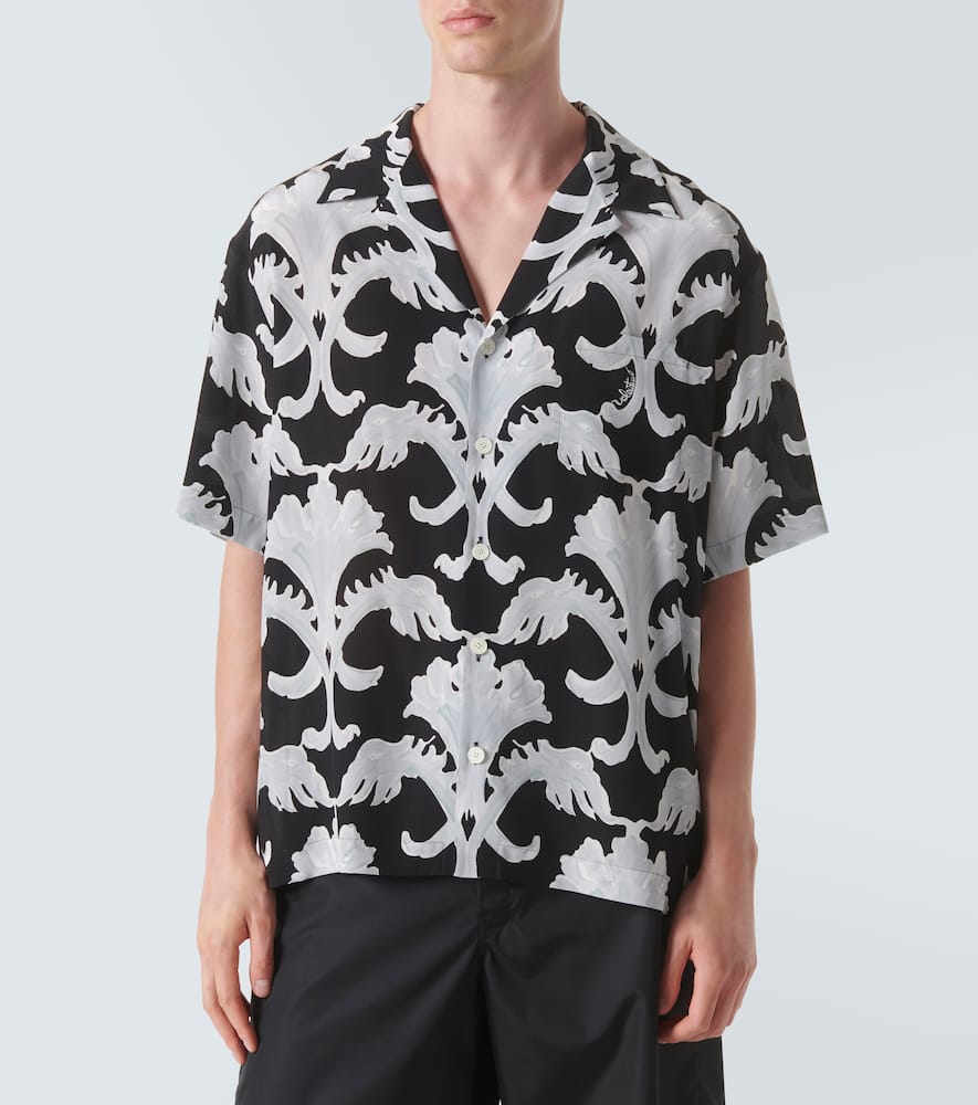 Printed silk bowling shirt