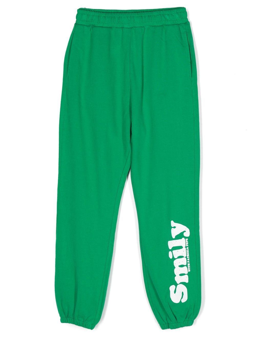 Smiley-print track pants - Green
