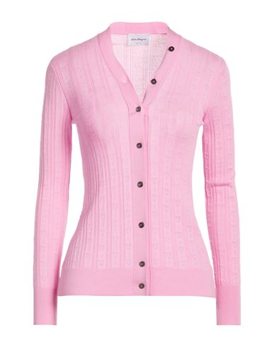 Woman Cardigan Pink Size XL Virgin Wool
