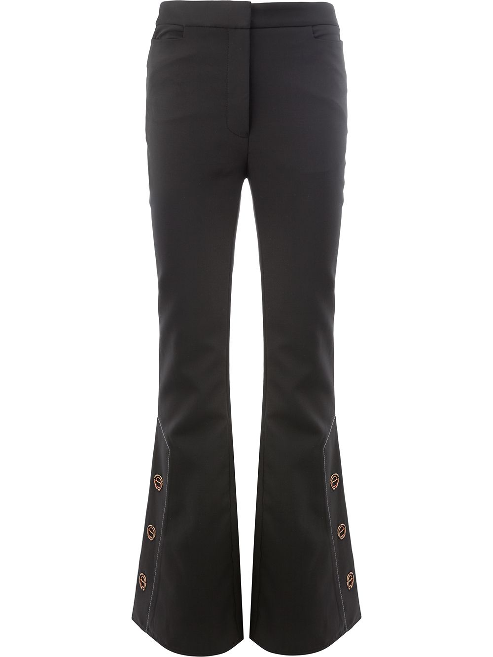 Flared button trousers - Black