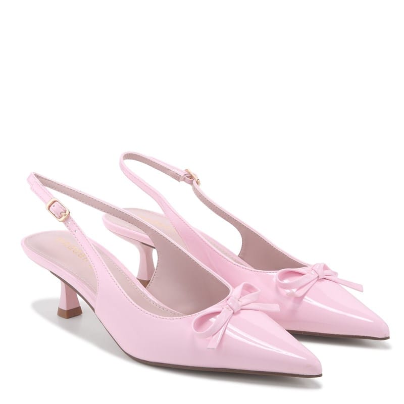 Women's Vogue Slingback Kitten Heel Shoes (Pretty Pink Pat)