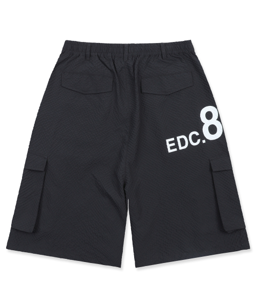 XP333 Check Wrinkle Cargo Bermuda Pants
