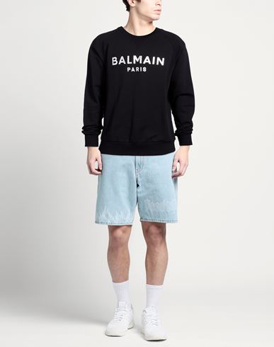 Man Sweatshirt Black Size XL Cotton, Elastane