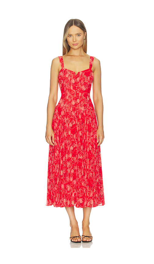 Cinq a Sept Botanical Floral Pascual Dress in Red. - 0 also , 10, 2, 4