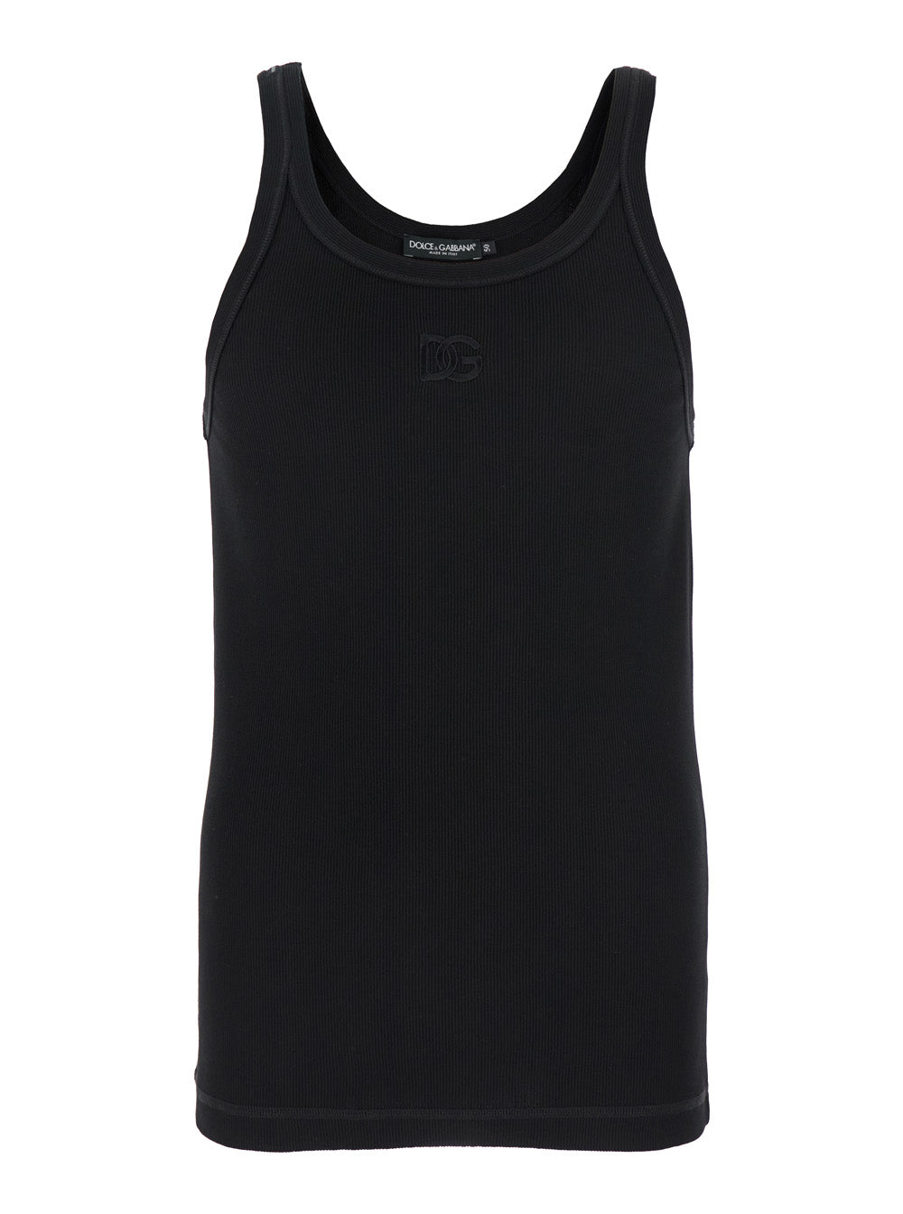 Logo-Embroidered Cotton Tank Top — Black