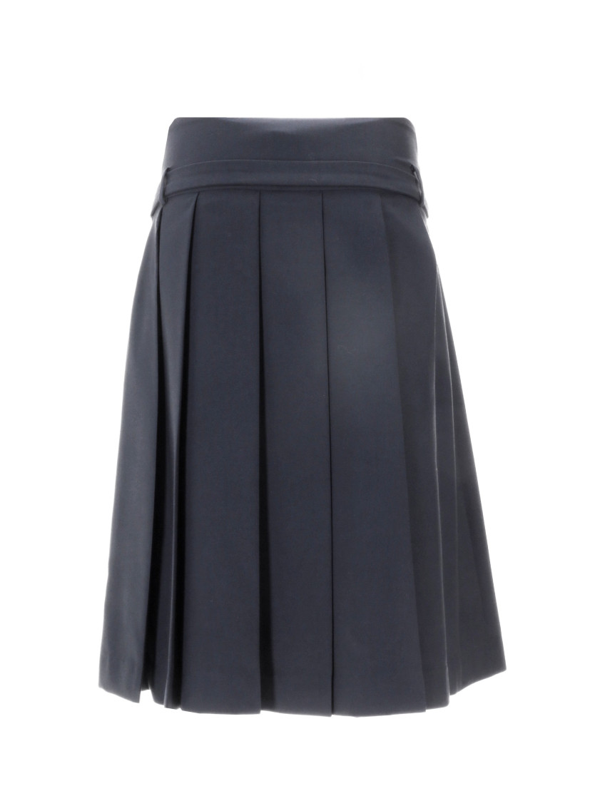 Blue Pleated Midi Skirt