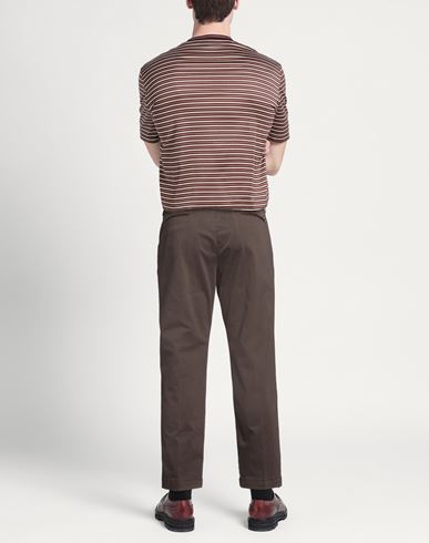 Man Pants Dark brown Size 31 Cotton, Elastane