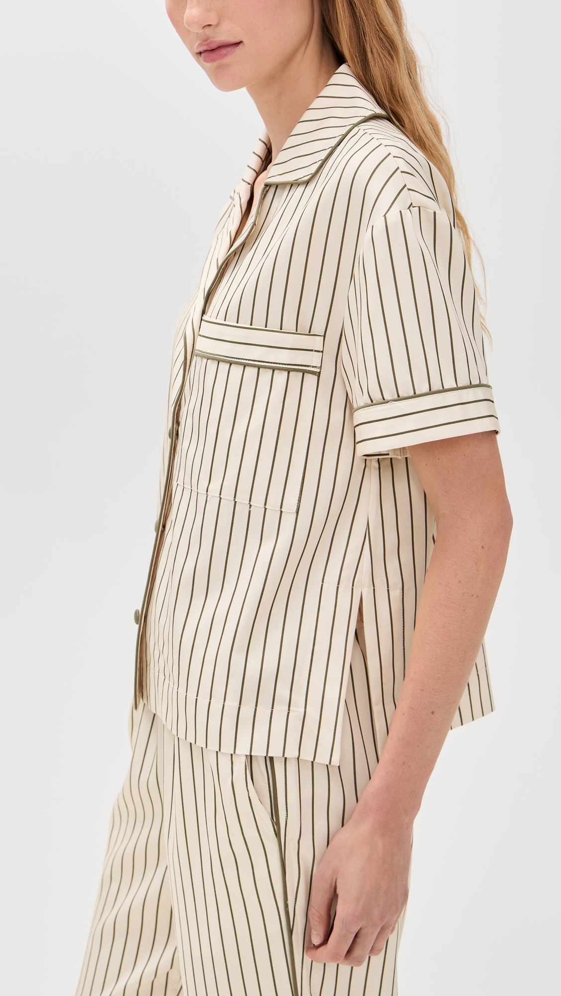 Short Sleeve Shirt Matcha Stripe