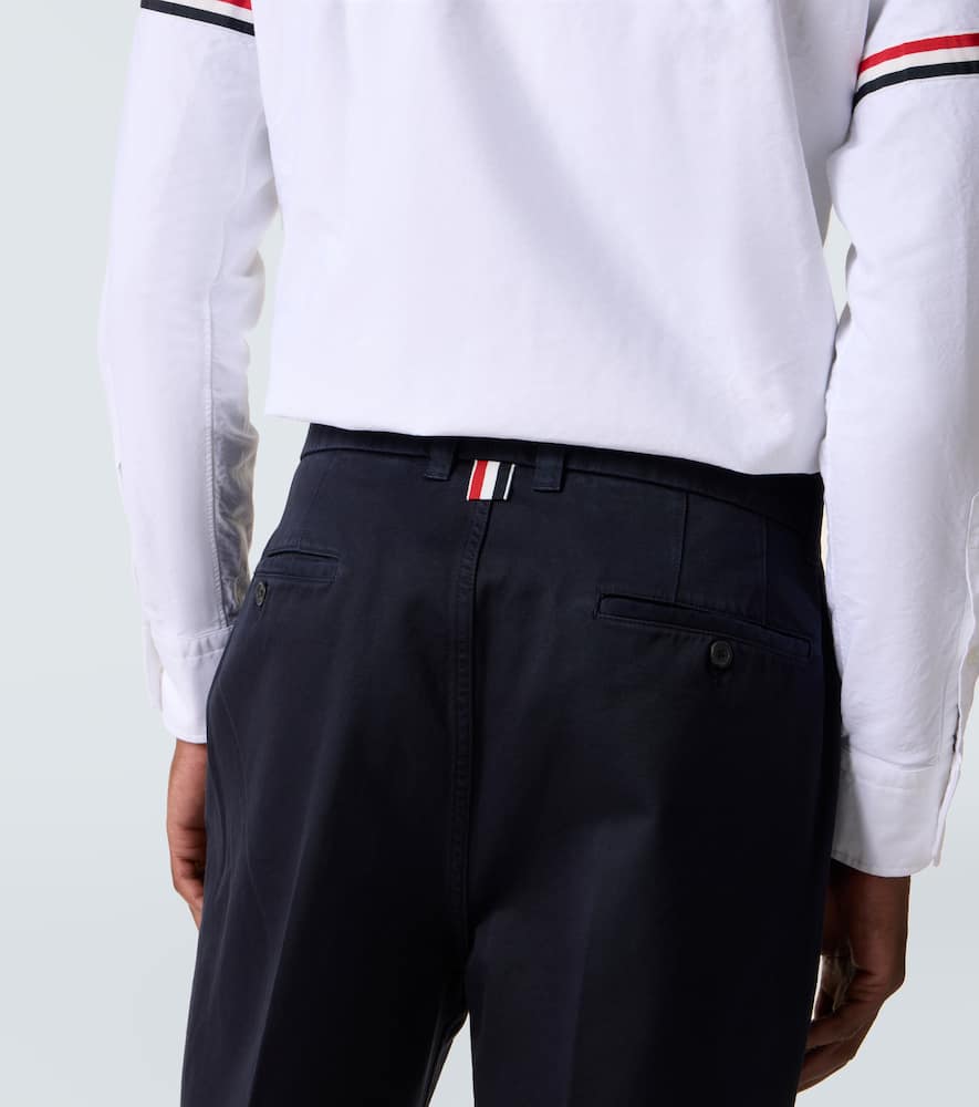 Cotton twill straight pants