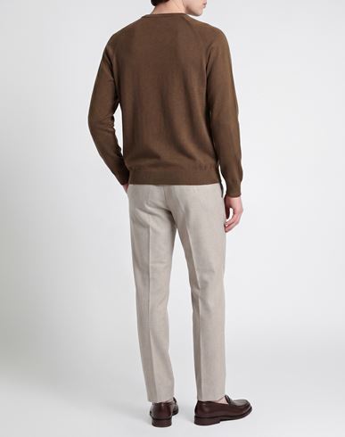 Man Sweater Dark brown Size XL Cotton, Elastane