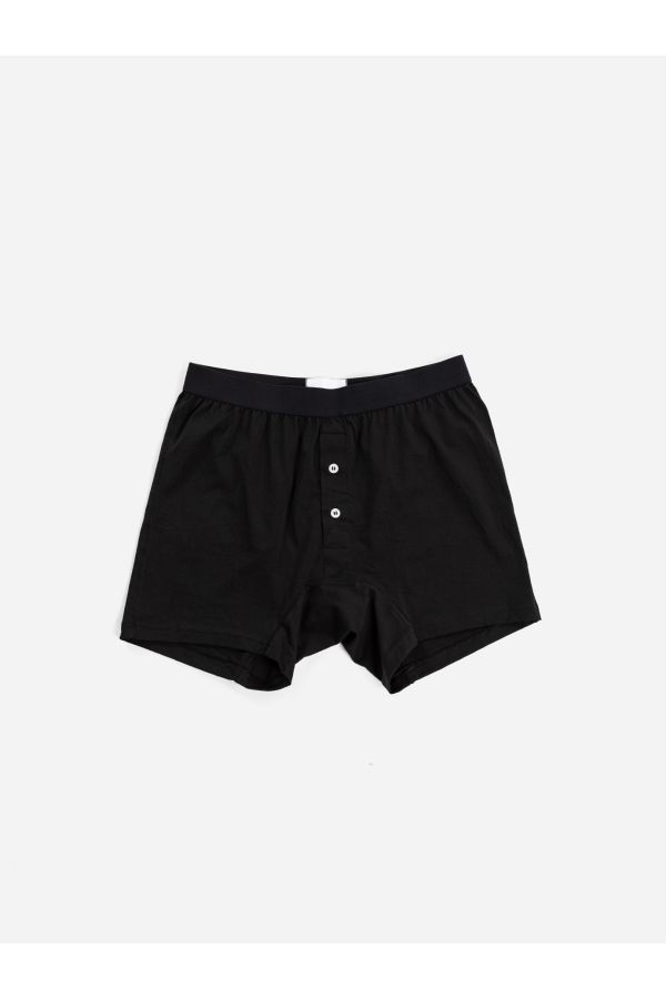 Cotton Jersey Boxer Briefs — Black