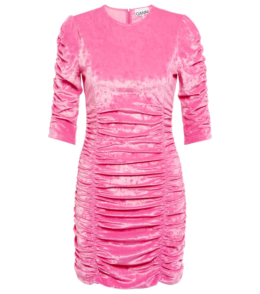 Ruched velvet minidress