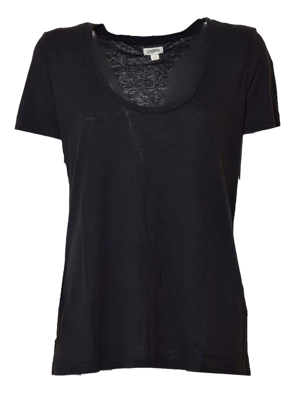 L'Agence scoop-neck T-shirt - Black