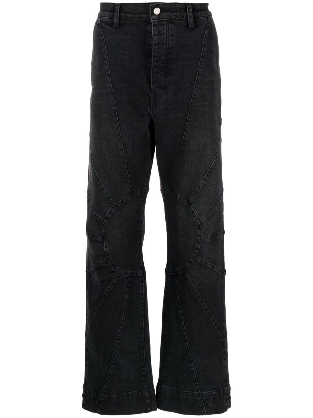 Straight-leg panelled jeans - Blue