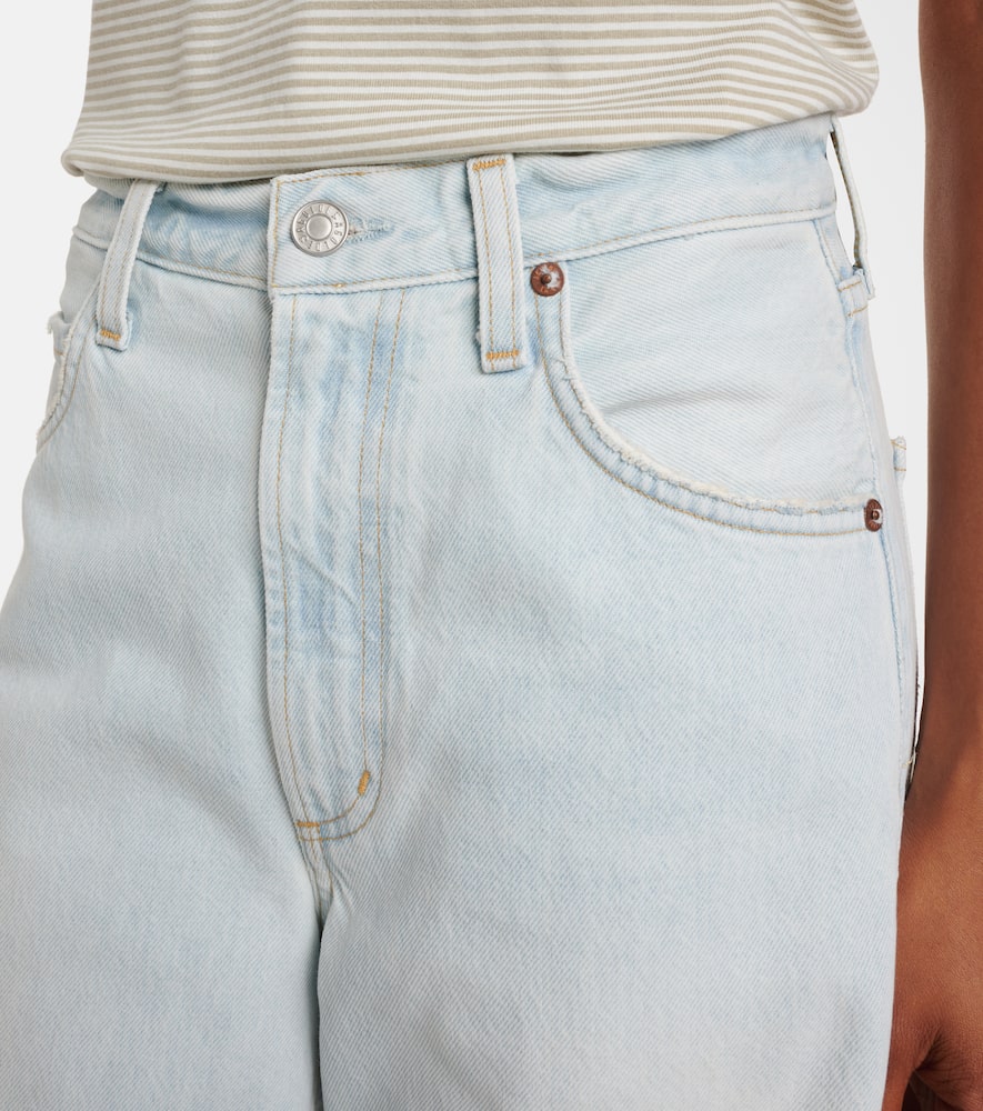 Mid-rise barrel-leg jeans