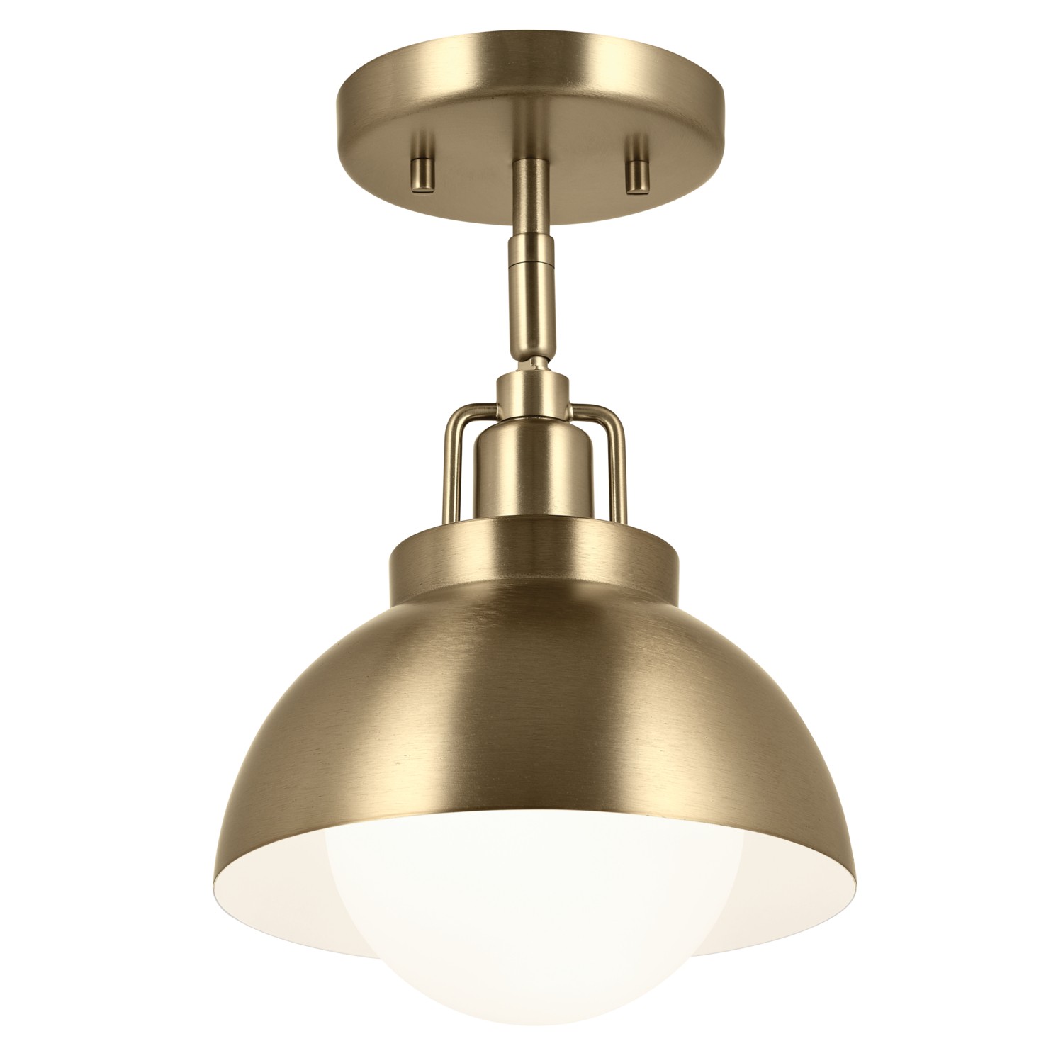 Champagne Bronze One Light Semi Flush Mount from the Niva Collection