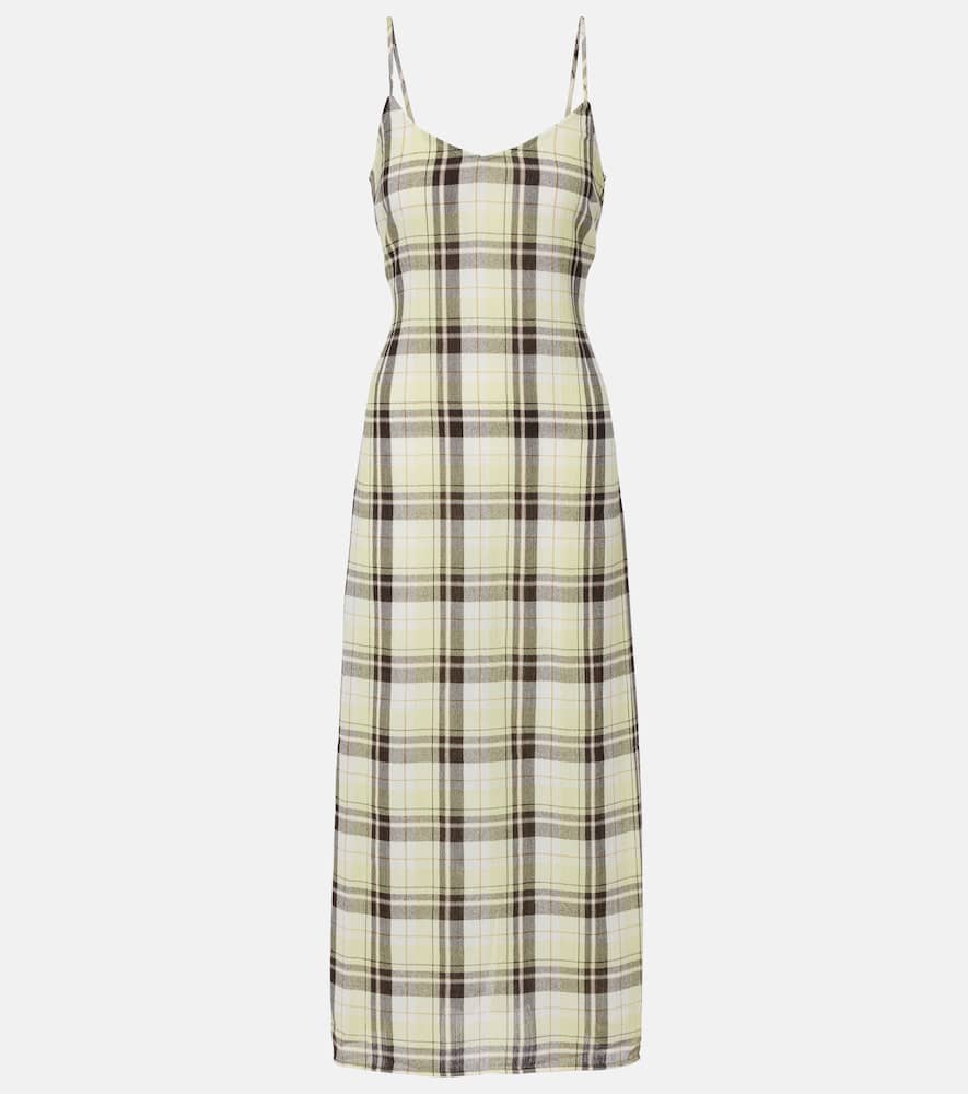 Evelyn plaid gauze slip dress