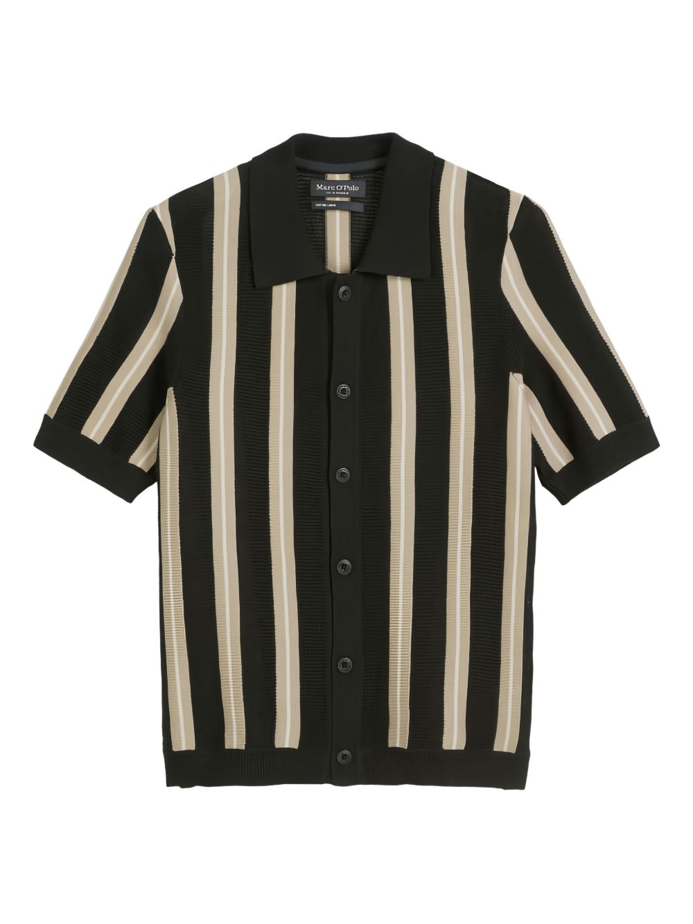 Striped short-sleeve shirt - Black