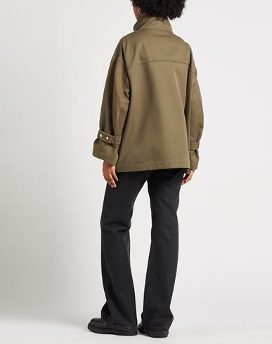 Woman Coat Military green Size 6 Polyester, Cotton, Silk