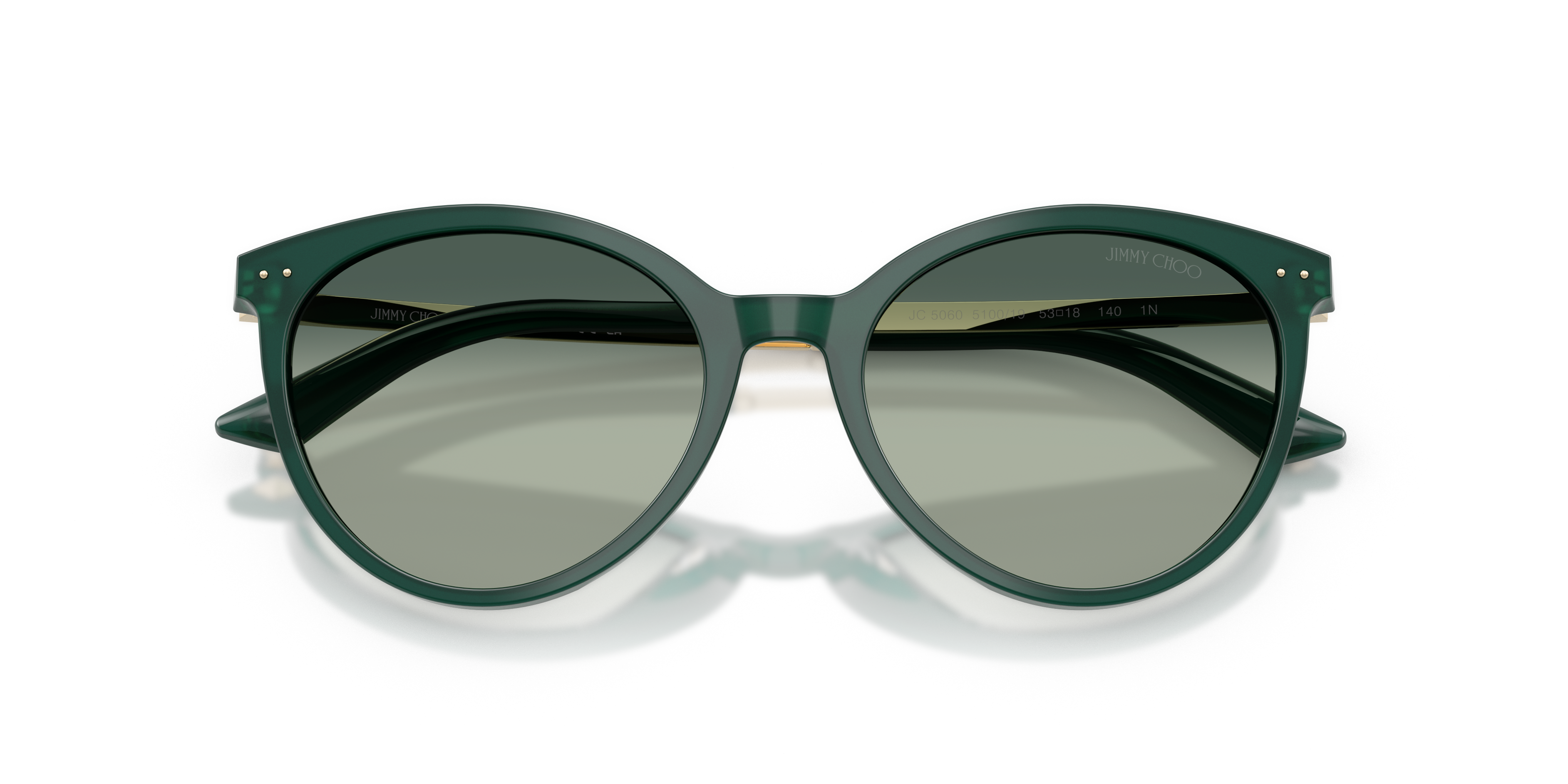 Jimmy Choo Donna Jimmy Choo JC5060 510019 Occhiali da sole Acetato Verde Blu Pantos Normale Sfumato