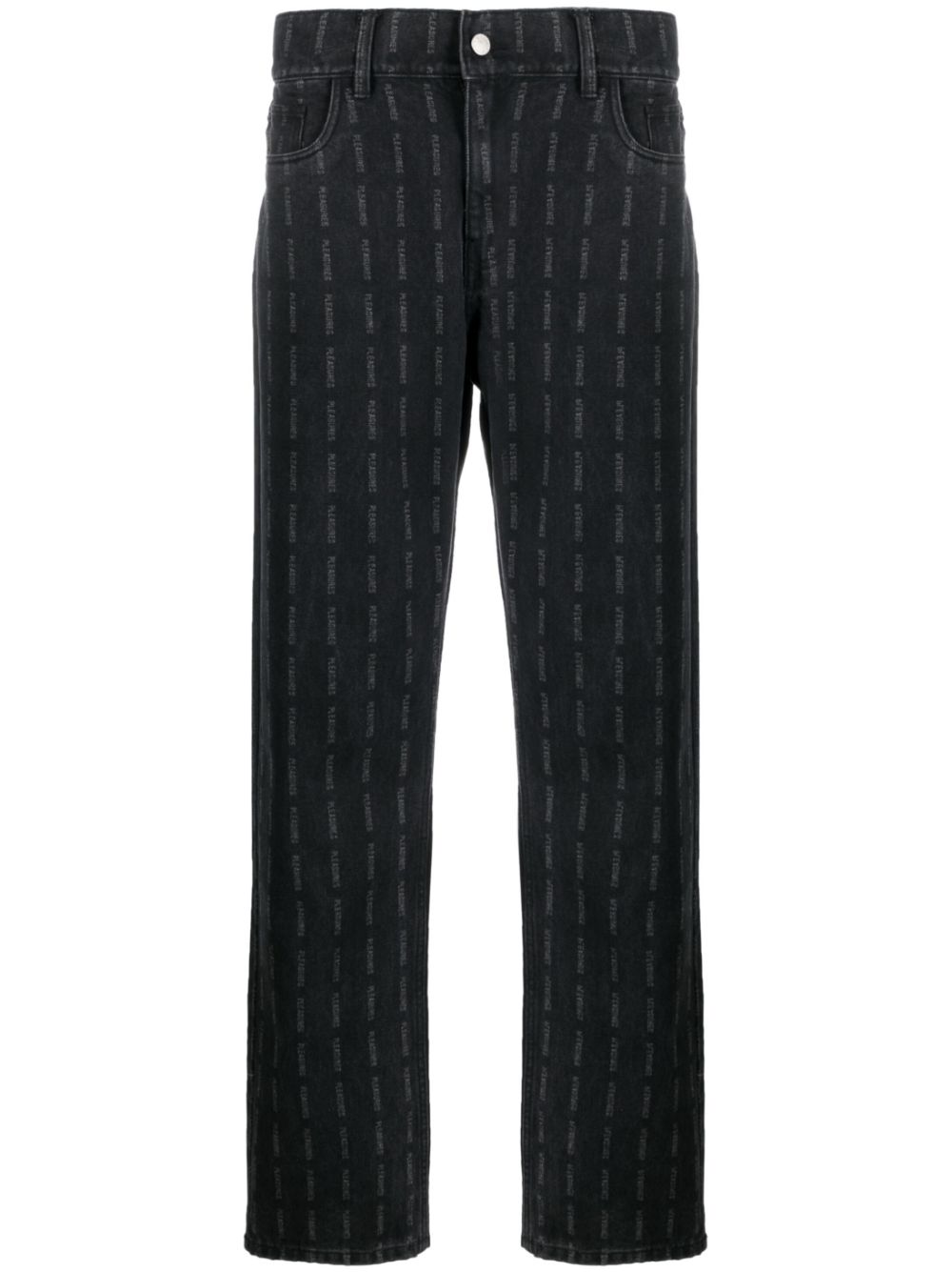 Logo-printstraight-leg jeans - Black