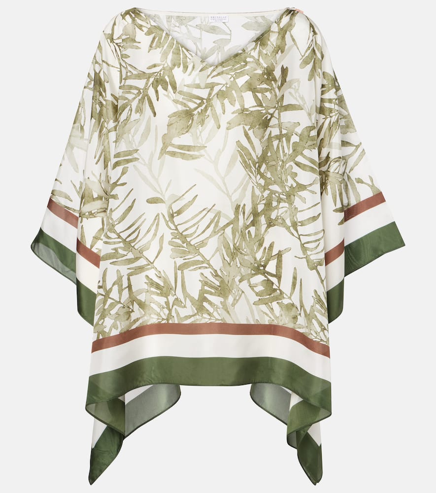 Printed silk kaftan