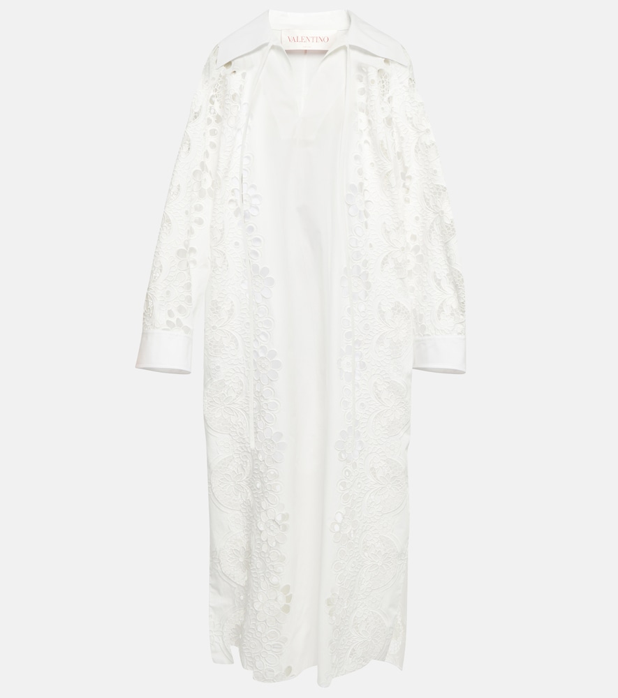 Embroidered cotton midi dress