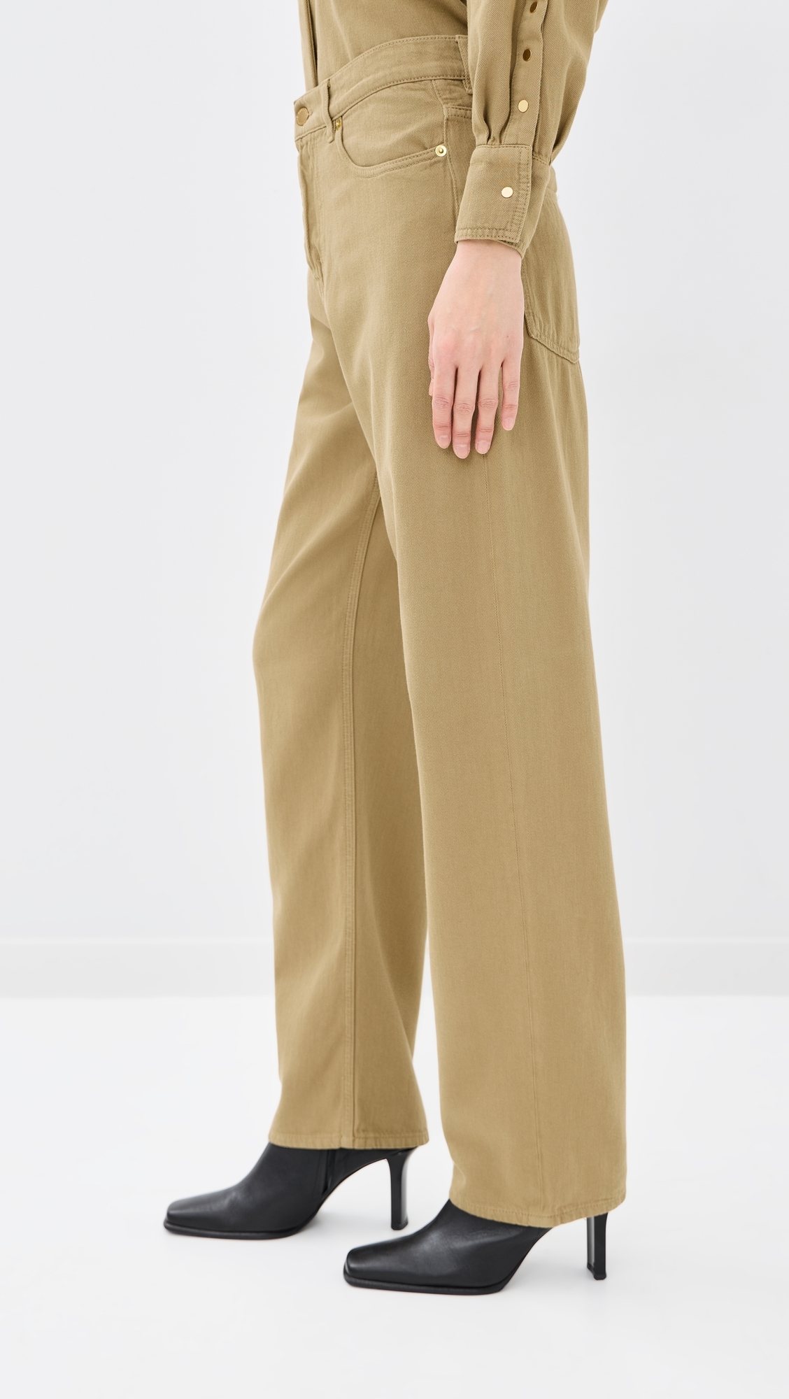 Gale Relaxed Fit Tencel Denim Jeans Sand