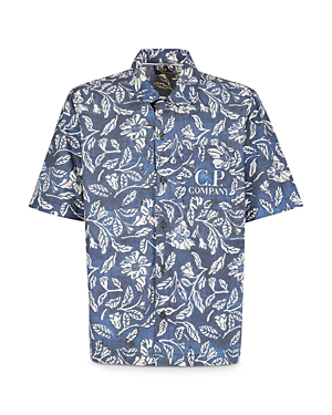 Floral Print Short Sleeve Button Front Shirt