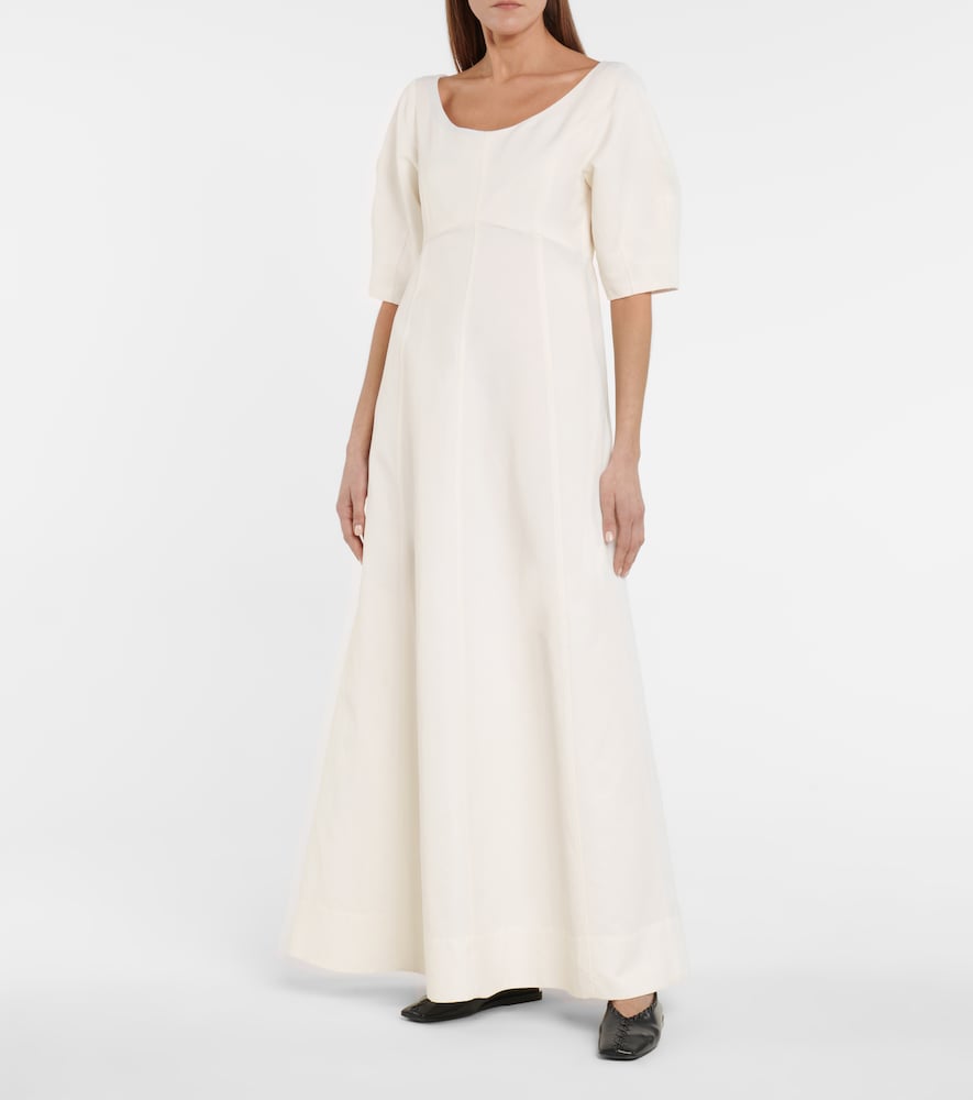 Exclusive to Mytheresa - Linen and cotton-blend midi dress
