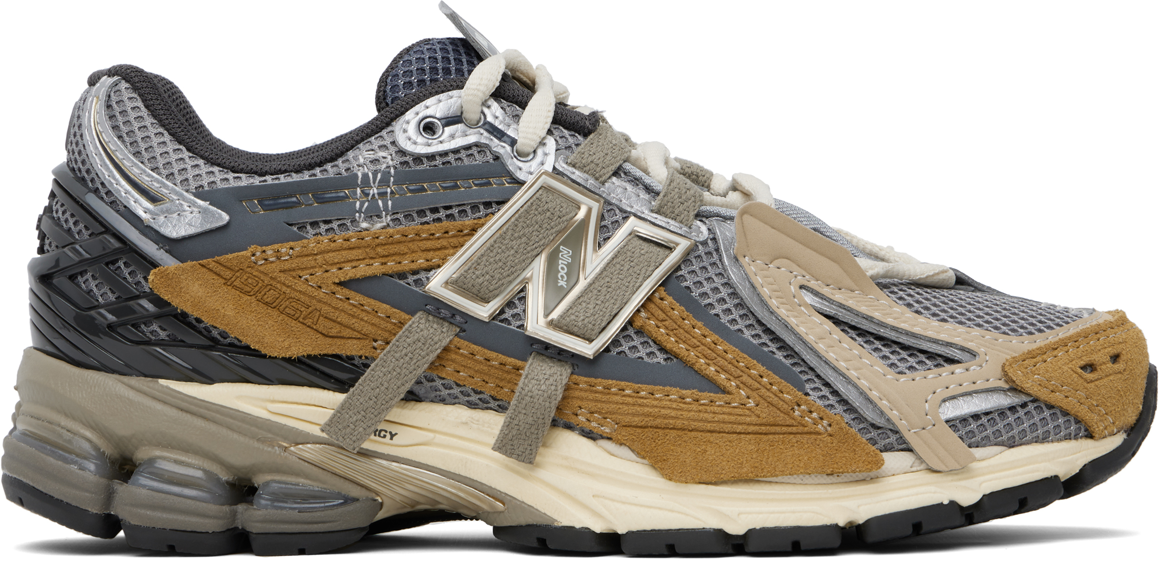 뉴발란스 여성 그레이 & 탠 1906A 스니커즈 251402F128172