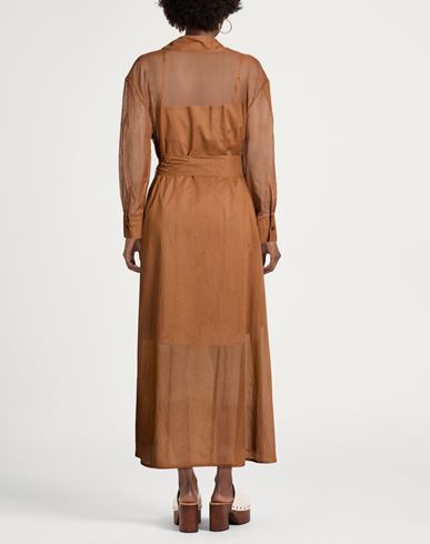 Woman Maxi dress Brown Size 4 Cotton