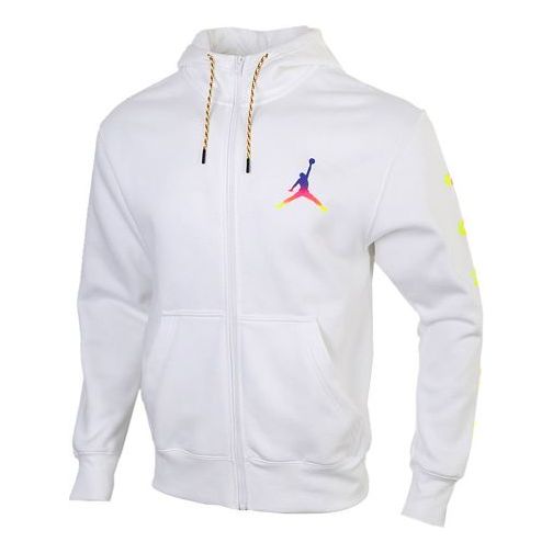 Air Sports Fleece Lined Hooded Jacket Men's White