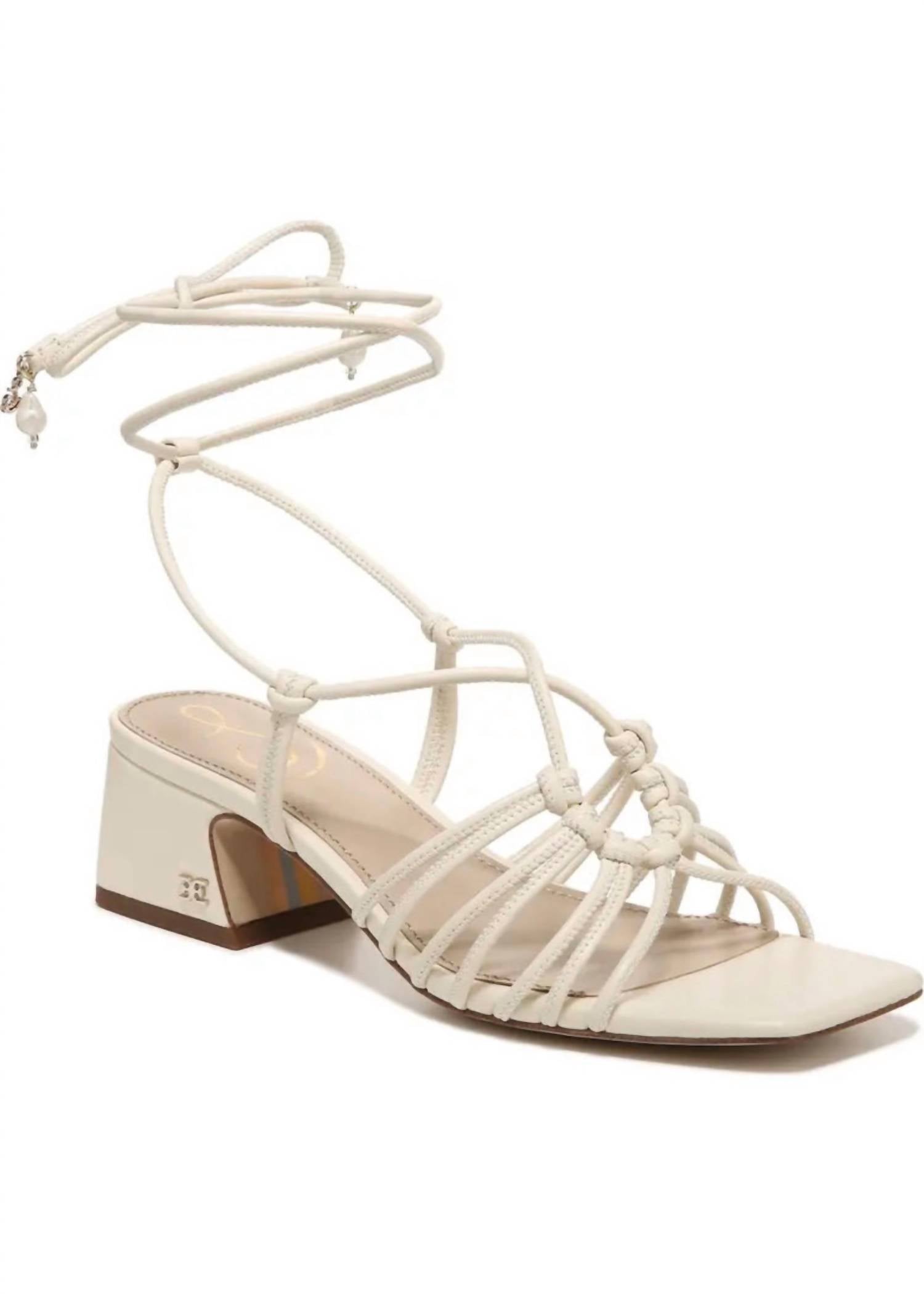 Women's Westley Laceup Block Heel Sandal In Off-White